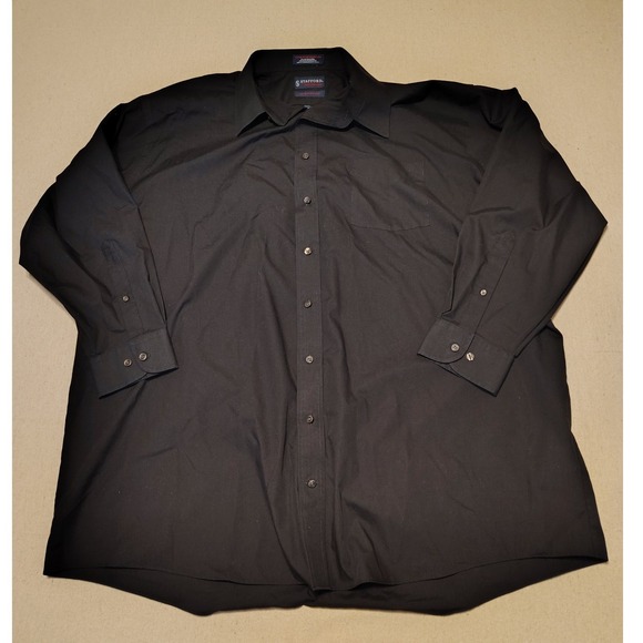 Stafford Other - Stafford Performance Men Black Dress Shirt Big 19 34-35 The Super Shirt Cotton S